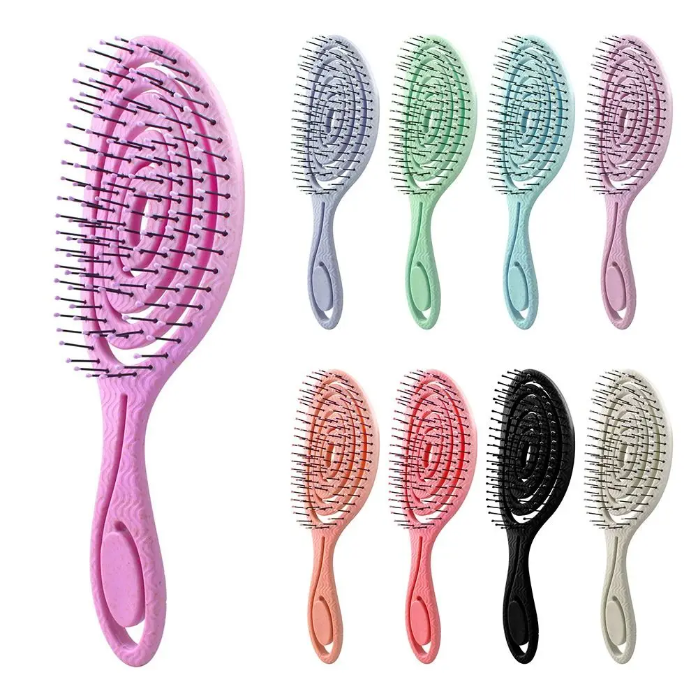 할로우 아웃 탄성 마사지 빗, 엉킨 머리 빗, 엉킨 머리 빗, 두피 마사지, 젖은..