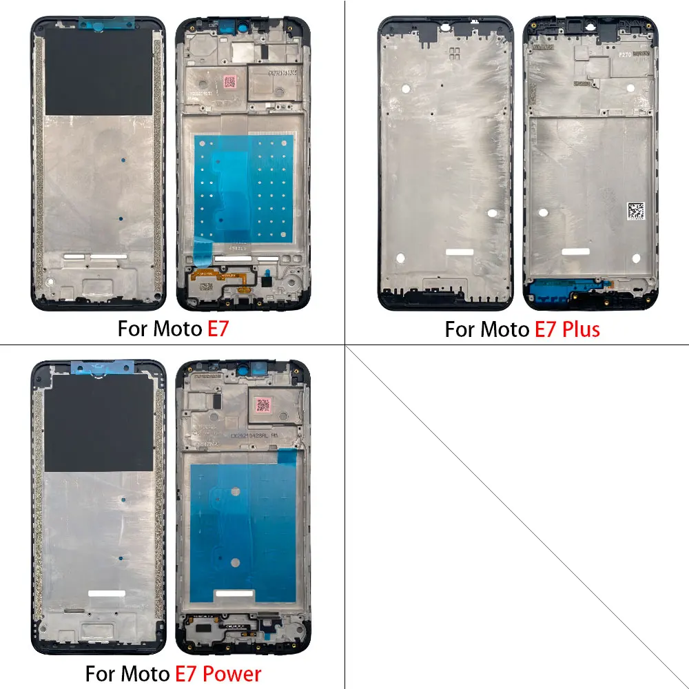 전면 하우징 LCD 프레임 스크린 베젤 거치대 휴대폰 교체 부품, Moto E7 Power E6s E6i E6 E5 E4 Plus E40 E22 E20 E13, 신제품