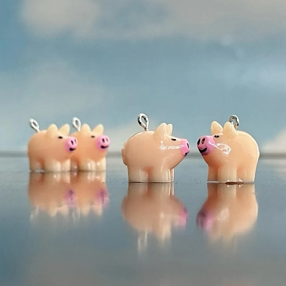

5/10pcs Adorable Cute Resin Pig Charms Pendant for DIY Jewelry Earrings Bracelets Necklace Making Supplies