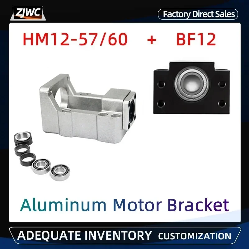 Suporte de Alumínio do Motor com Suporte do Parafuso da Esfera Ballscrew para o Servo Motor Deslizante Nema 23 Nema 24 Hm1257 Hm1260 Mais Bf12 Sfu1605