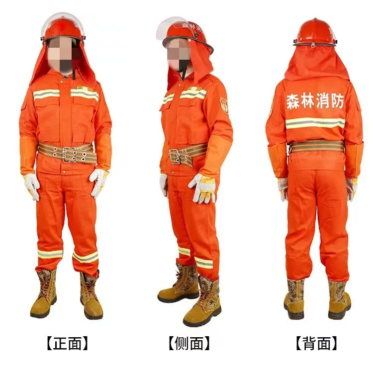 6Pcs Cotton Forest Fire Fighting Clothing Wildfire Suppression Clothing Flame Retardant Bunker Gear Suit Fire Fighting
