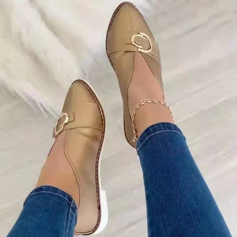 

Spring/Autumn Pointed Toe Flats Solid Concise 2024 Hot Sale Ladies Shoes Shallow Slip-On Adult Flats Zapatos Planos De Mujer