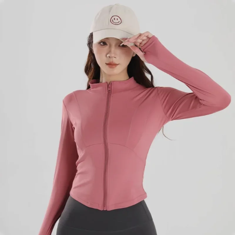 Yoga jacket women's spring and autumn breathable professional sports top running training suit long sleeved zipper fitness suit