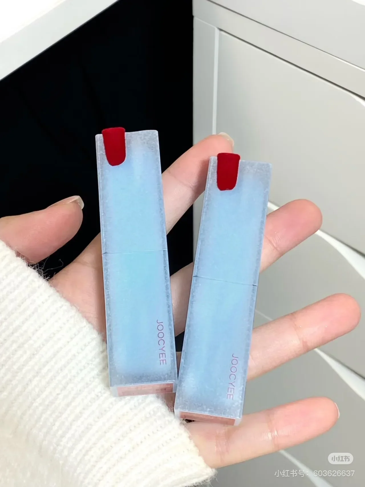 Joocyee Winter Blues Christmas Makeup Gift Box Mirror Lip Glaze Matte Lipstick Blush 5