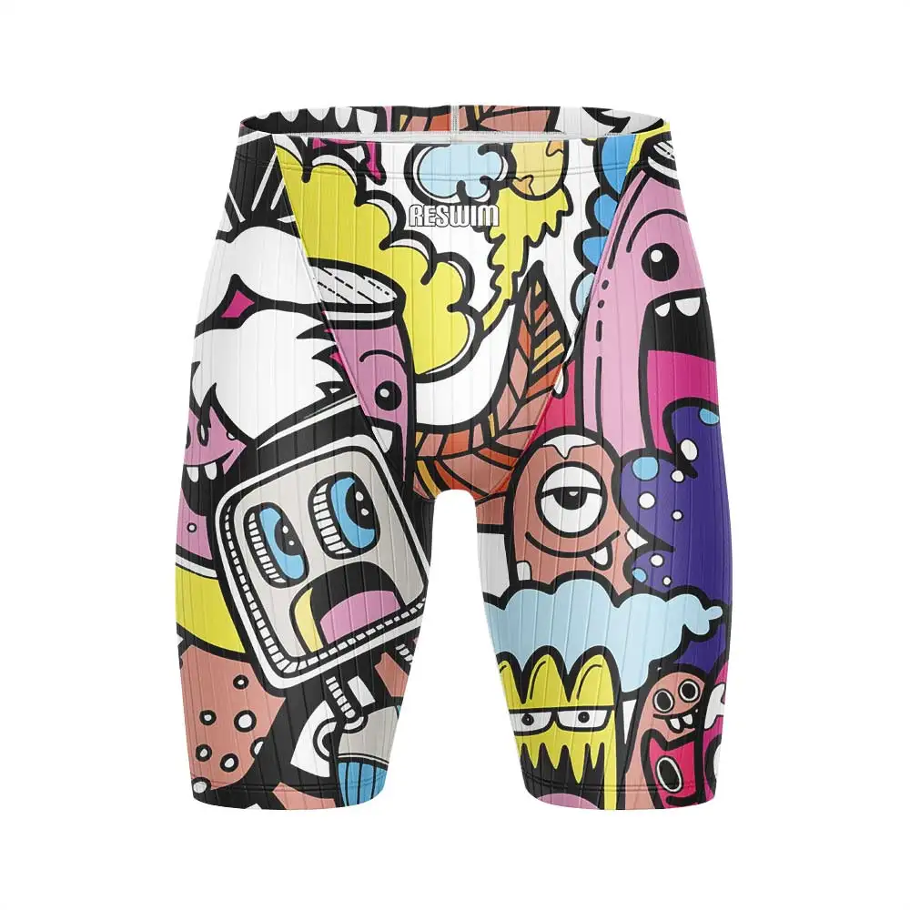 Men's Jammers Swimsuit Swimming Trunks Beach Shorts Athletic Training Swimwear UV Protection Contest Sports Rash Guard Pants