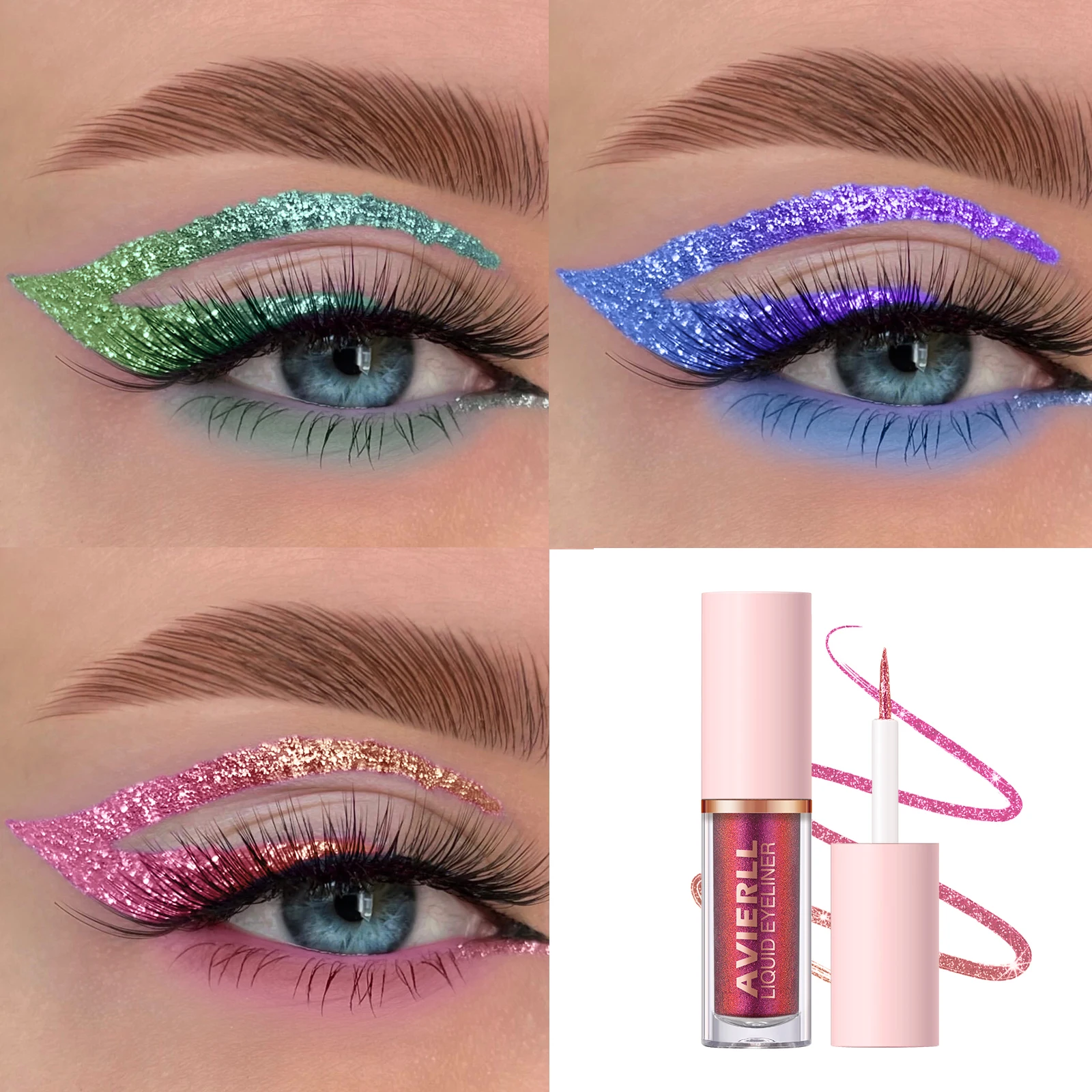 Chameleon Eyeliner set 8 Colors Long-lasting Waterproof Glitter liquid eyeshadow No smudging Fast-drying Eye makeup gift