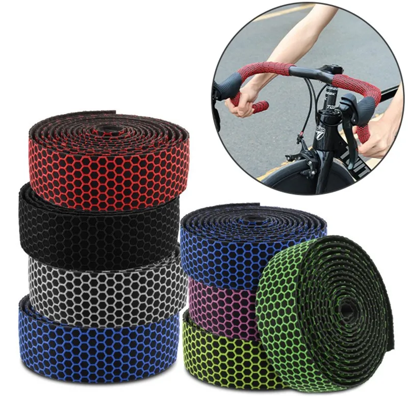 1Pair Mountain Road Bike Handlebar Tape Anti-slip Shock Absorption Bicycle Handle Bar Grip Tape With Handlebar End Plugs
