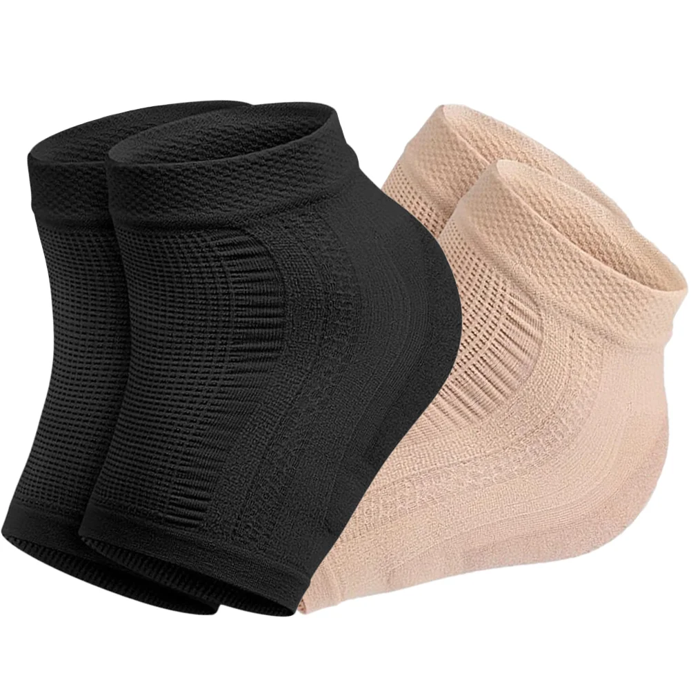 

2 Pairs Heel Sock Foot Protector Cracking Preventing Covers Elastic Socks Portable Support Supple for Men Anti-crack Breathable