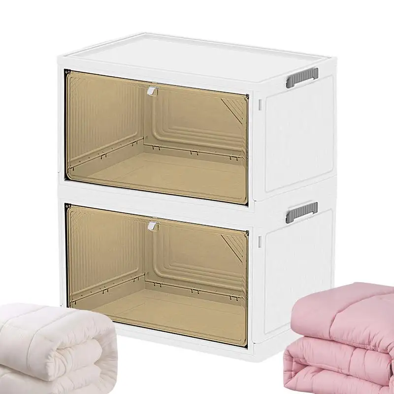 

Foldable Clothes Storage Box Closet Organizer Stackable Sundries Home Storage Bin Large Capacity Wardrobe Bra Panties Bin