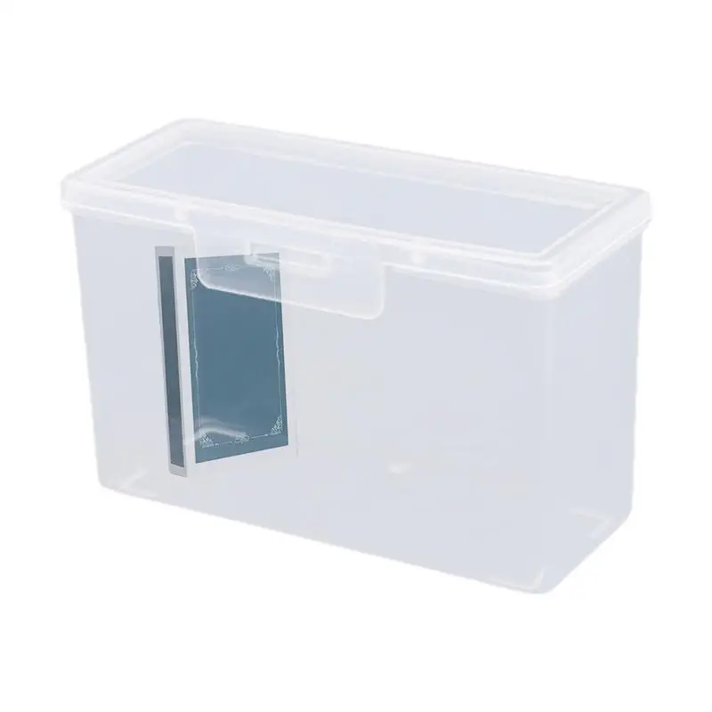 

Чистая визитная карточка Box Настольный прямоугольный органайзер для хранения в деловом стиле с предохранительной пряжкой для винтовой карты ювелирных изделий