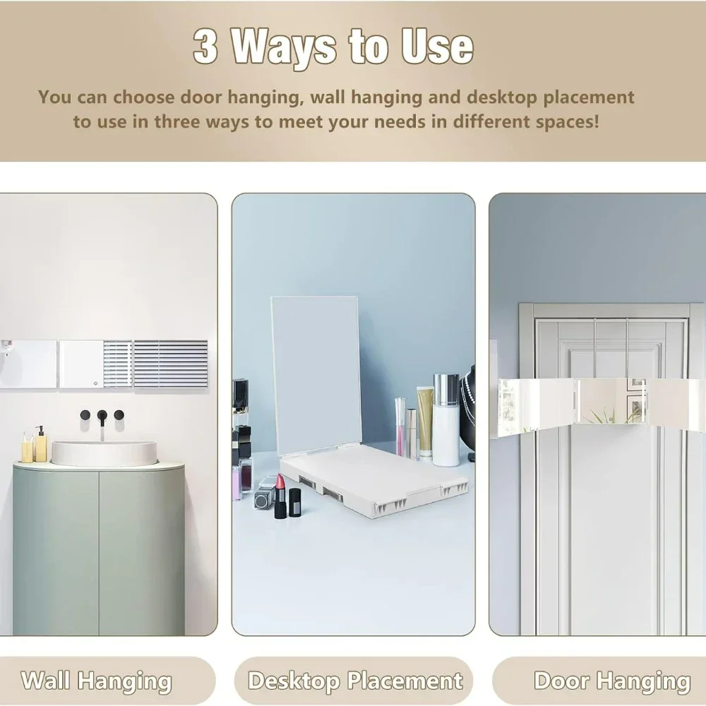 أضواء LED مرآة 3 طرق لقص الشعر الذاتي قابلة لإعادة...