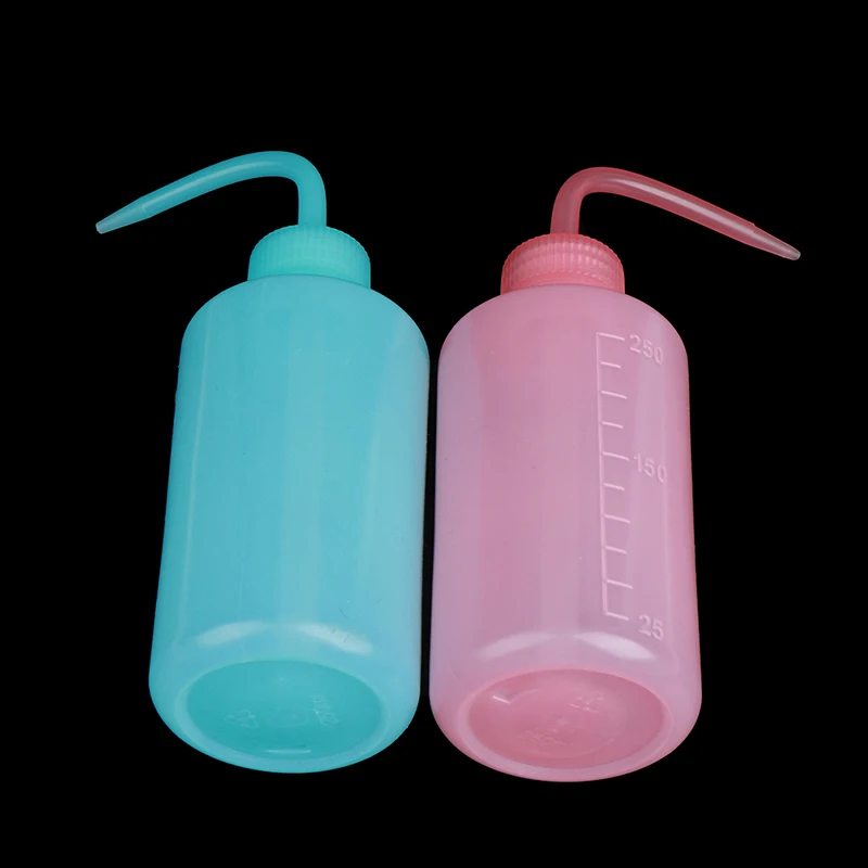 

250ml Clear Plastic Blow Washing bottle Tattoo Wash Squeezy Laboratory Measuring Bottle