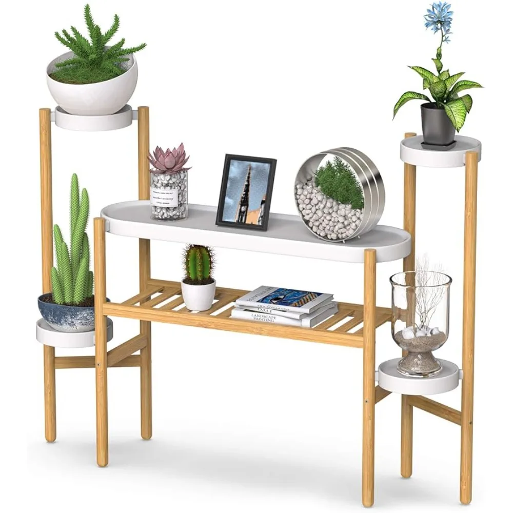 

Bamboo Plant Stands Indoor, 3 Tier Tall Corner Plant Stand Holder & Plant Display Rack for Garden Outdoor (3-2 Tier)