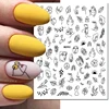 3d Nail Art Stickers Geometric Lines Faces Love Hearts Letters Leaves Stars Adhesive Sliders Nail Decals Decoration For Manicure 4