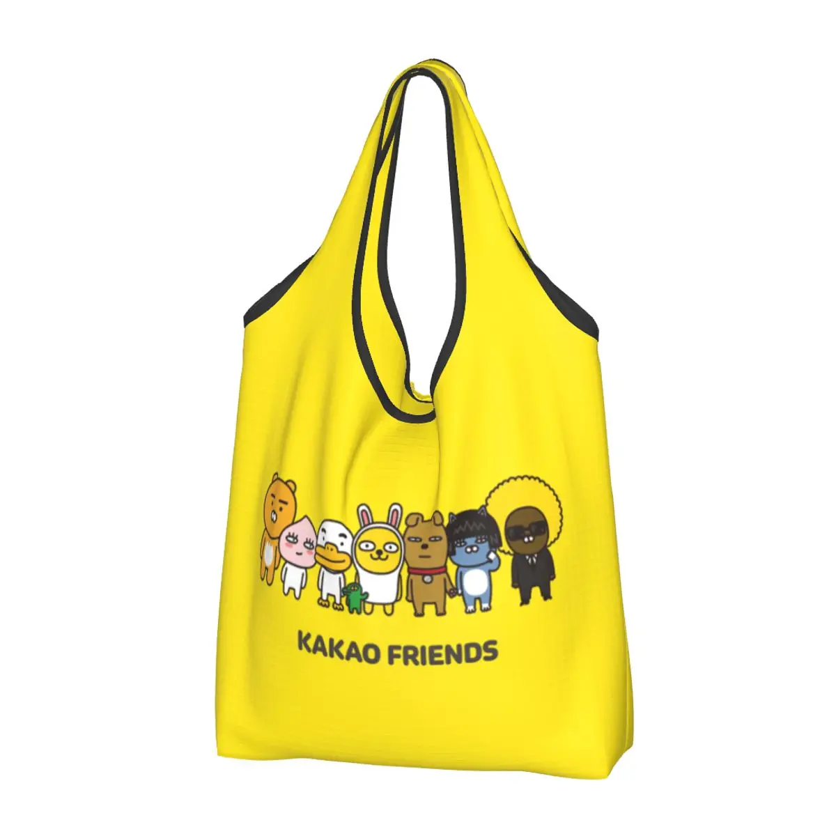 

Индивидуальная забавная сумка для покупок с принтом персонажей Kakao Friends, Портативная сумка на плечо