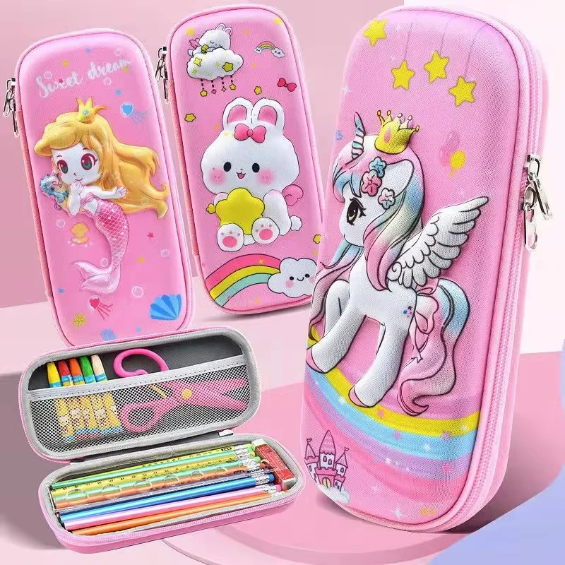 3D Pencil Case Unicorn EVA Large Capacity Waterproof Pencil Box for Student School Supply Stationery bag pencil cases stationery box