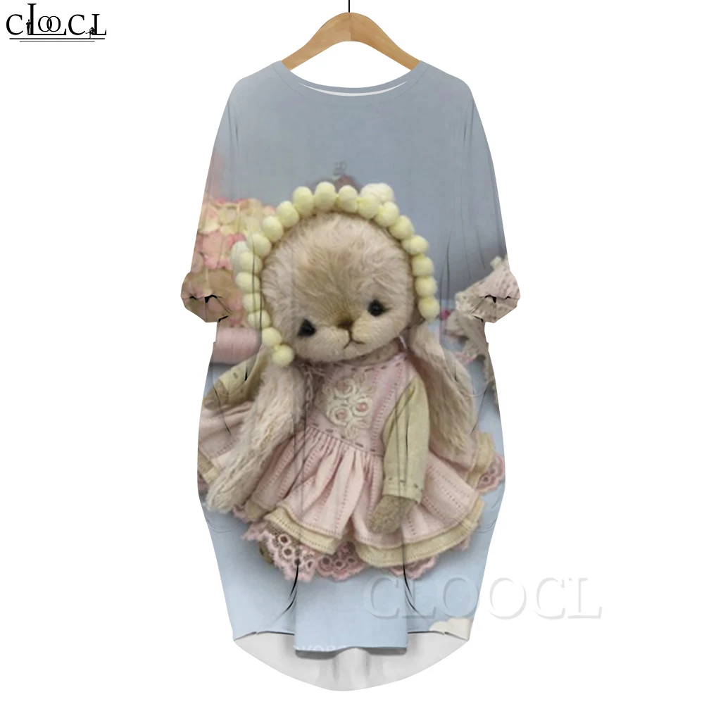 

Симпатичное модное платье CLOOCL, плюшевая игрушка, кролик, 3D принт, мягкое удобное платье с длинным рукавом и карманом, женские длинные платья, кавайный стиль