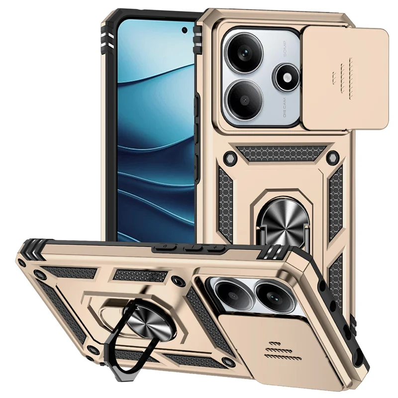 Durable Slide Camera Protector Phone Case with Magnetic Ring Holder