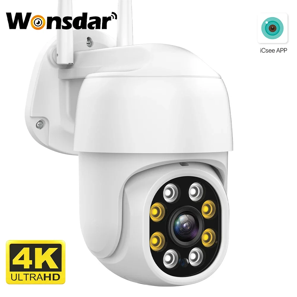 8MP 4K Wireless PTZ Camera HD 5MP Color Night Vision Wifi IP Camera Outdoor H.265 1080P Ai Auto Tracking CCTV Surveillance iCSee