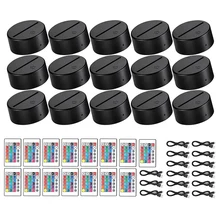 

15 Sets 3D Night LED Light Lamp Base 16 Colors LED Light Display Base With Remote Control USB Light Base For Acrylic