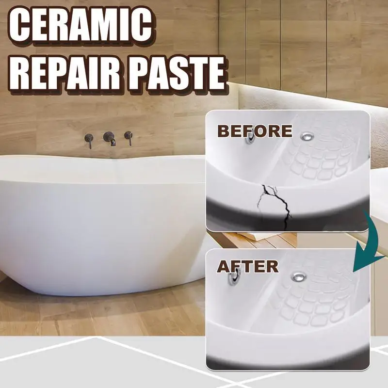 Bath Tub Crack Repair Ceramic Tile Small Hole Repair Household Accessory Home Wall Repair Kit For Enamel Fiberglass Porcelain 4