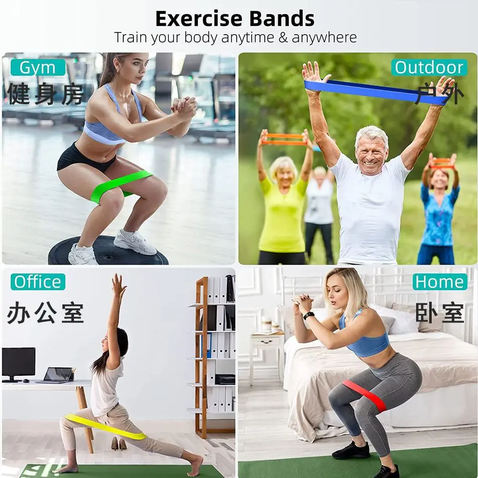 5-Piece Resistance Band Set for Fitness & Exercise - Yoga, Leg Toning, and Stretching Bands