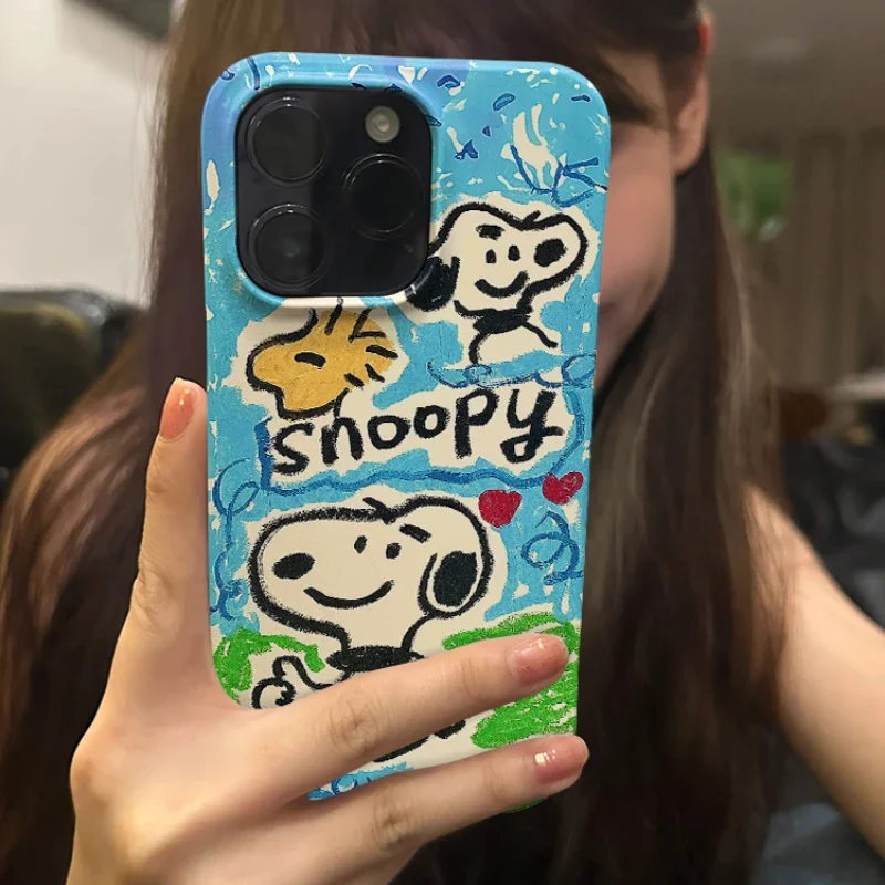 Custodia Per Telefono Snoopy Per Iphone 15 14 13 12 11 Pro Max Anime Cover Antiurto All-Inclusive Per Iphone 15Pro 14Pro Back Shell Gift