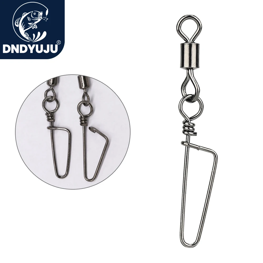 DNDYUJU 10-30X rodamiento giratorio de pesca anillo sólido enclavamiento Snap para anzuelo señuelo conector de pesca accesorios de aparejos