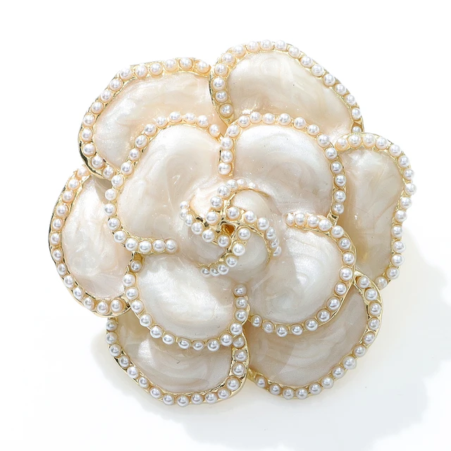 Chanel Camellia Flower Brooch  Silver Camellia Flower Brooch - Flower  Rhinestone - Aliexpress