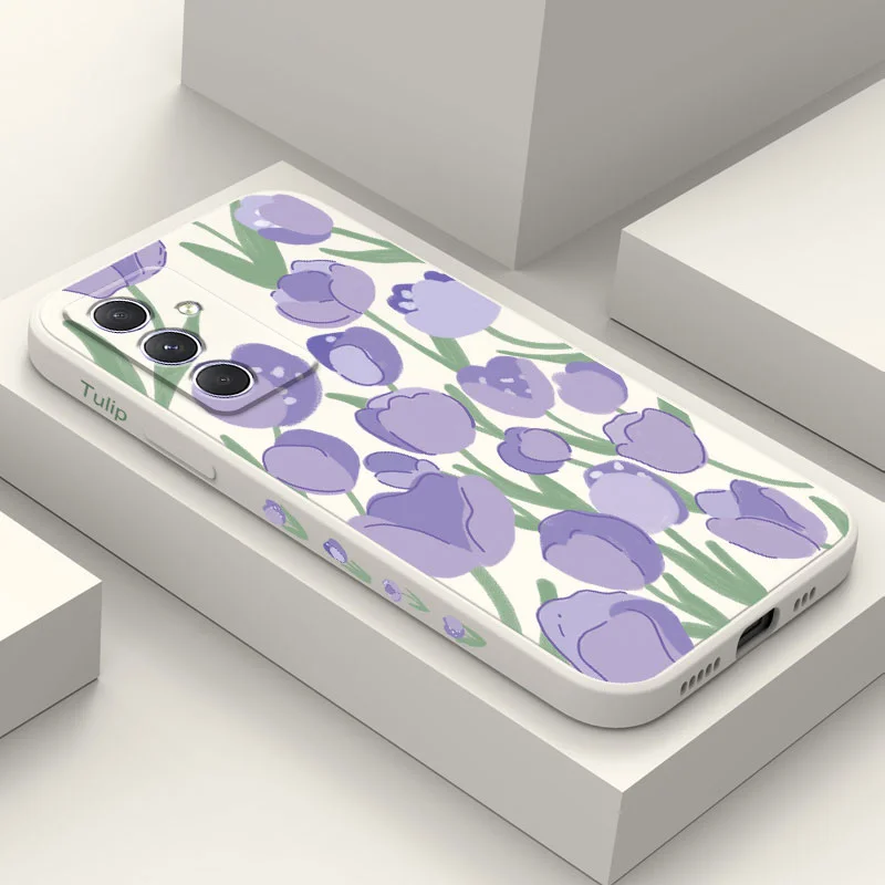 Illustrated Tulip Phone Case - Stylish Floral Design Cover