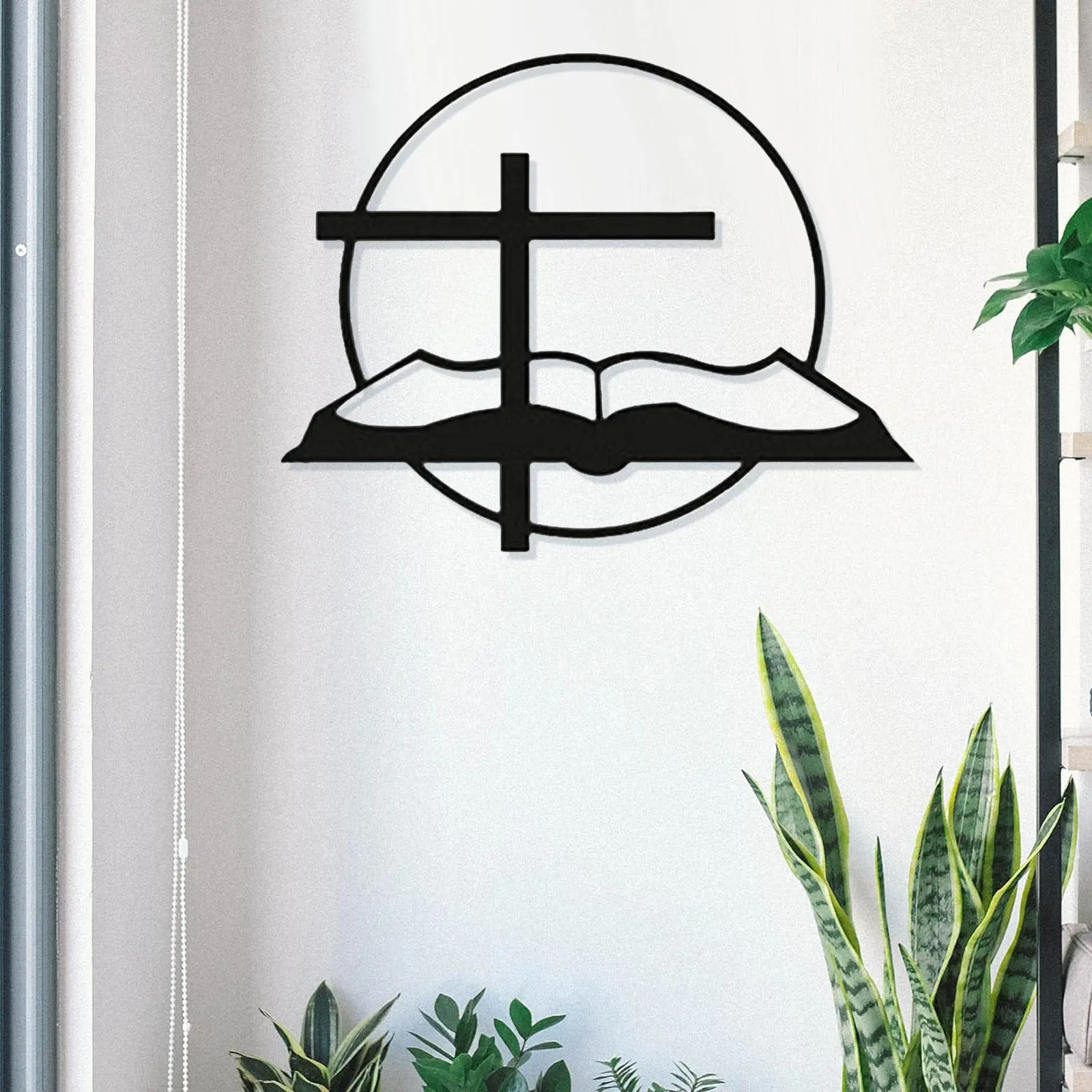 

Metal Iron Art Decor Wall Hanging Black Cross Plaque Home Art Decoration Metal Crafts Cross Plaque Home Office Decor Gift