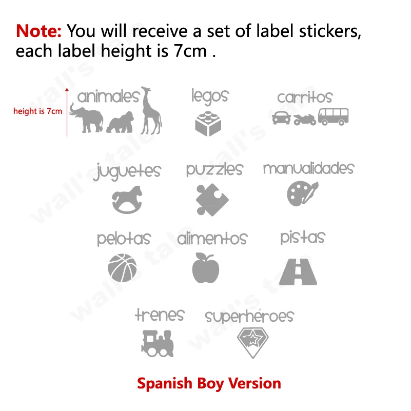 Spanish Girls Boys TOY LABELS Vinyl Sticker Etiquetas Español Niños Pegatina Etiquetas en Español Niñas Playroom Toy Bin Label
