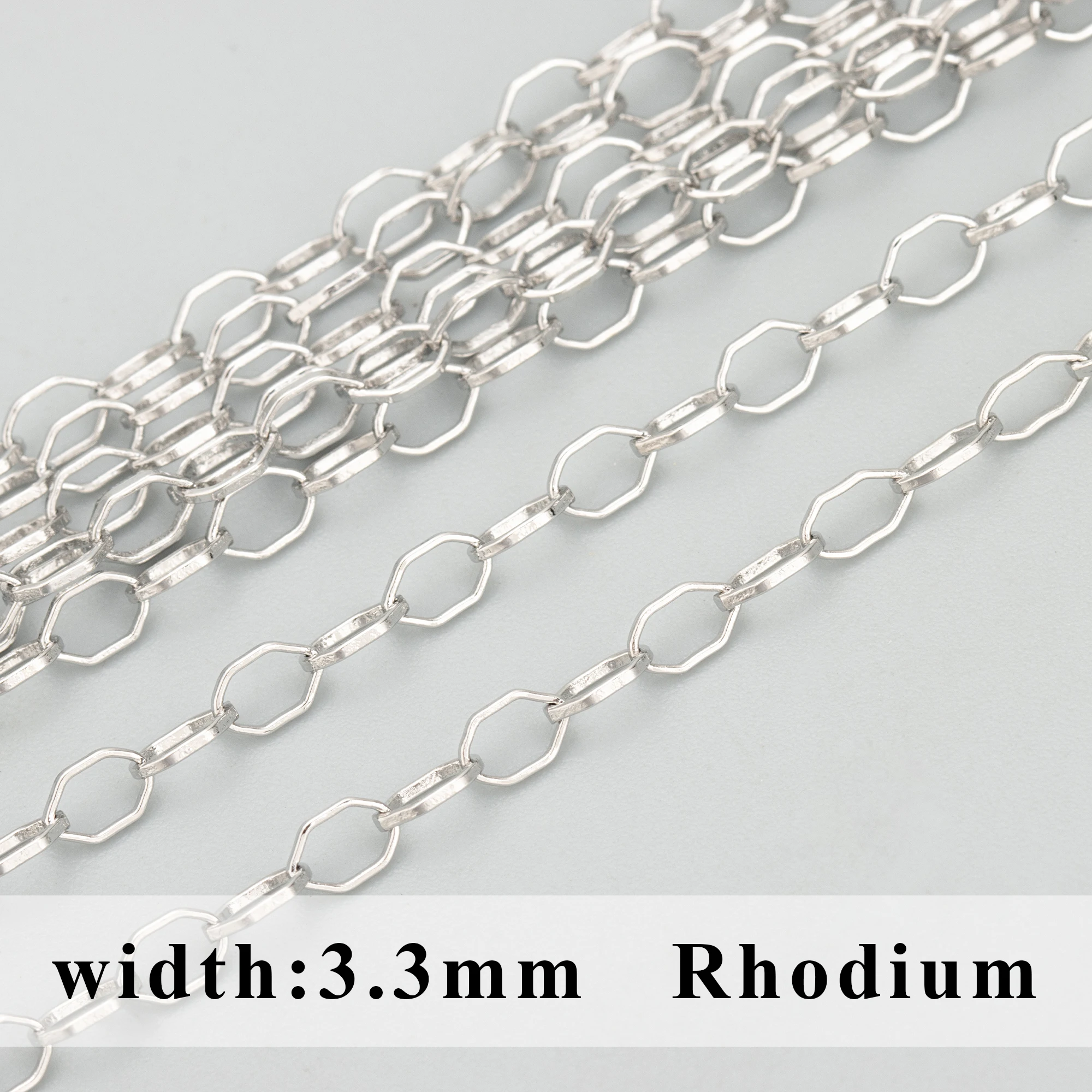 GUFEATHER C328, 체인, 핸드메이드, 니켈 프리, 18k 금 로듐 도금, 구리, DIY 팔찌 목걸이, 쥬얼리 제작, 3m 로트