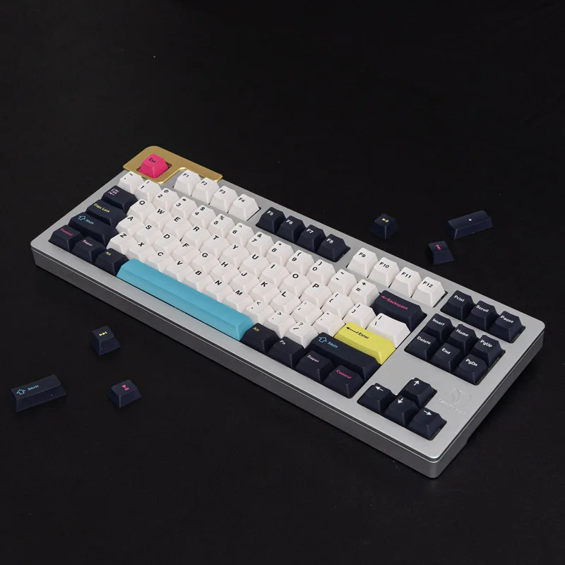Gmk-grande Pbt Keycap Grupo Futuro Funk Conjunto Grande Perfil de Cereja Dye-sub Inglês Custom Personality Keycaps 61 64 68 - Imagem 4