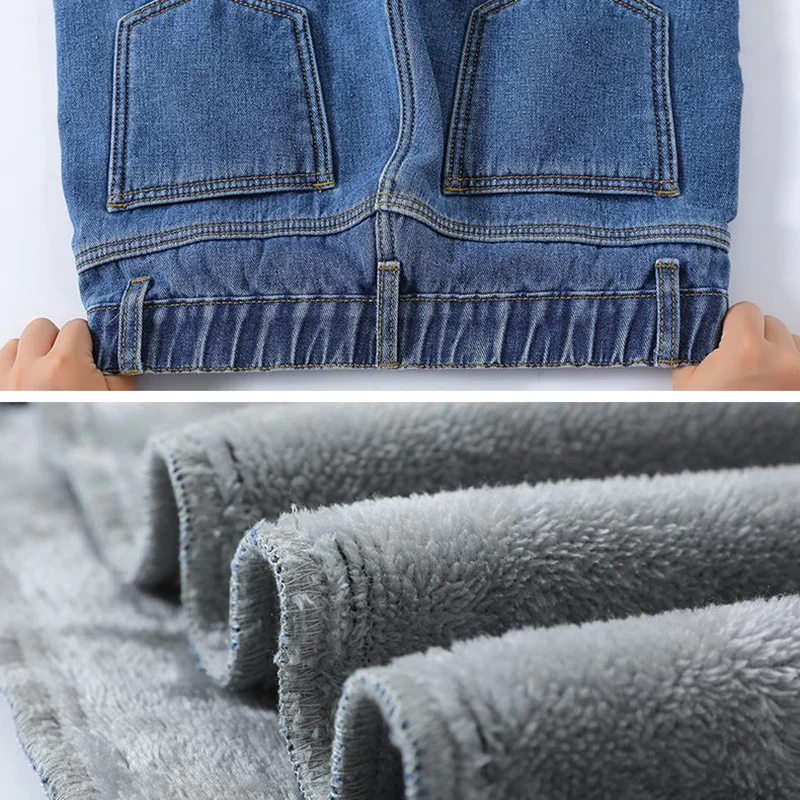 Winter Women Warm Elastic High Waist Denim Pants Casual Plus Velvet Ankle length Vaqueros Korean Thicken Plush Straight Jeans