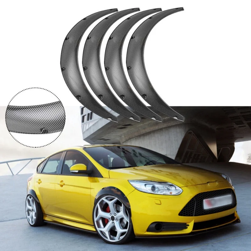4X 4.5"; Carbon Fiber Fender Flares Wheel Wide Arches Body Kit For Ford