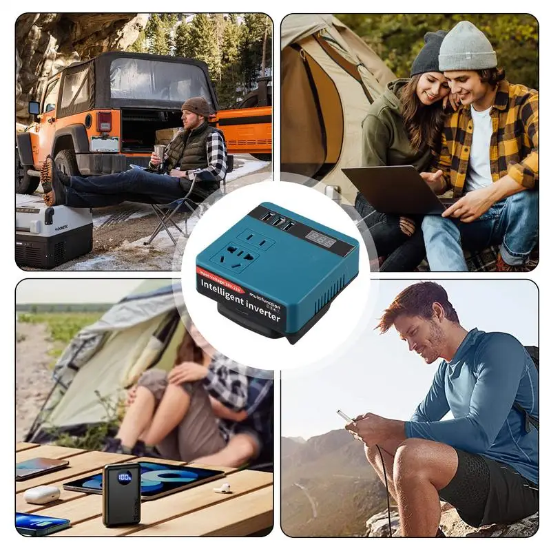 Portable Power Station Intelligent Battery Transformer With Current Display Charger Adapter Battery Powered Outlet For Outdoor