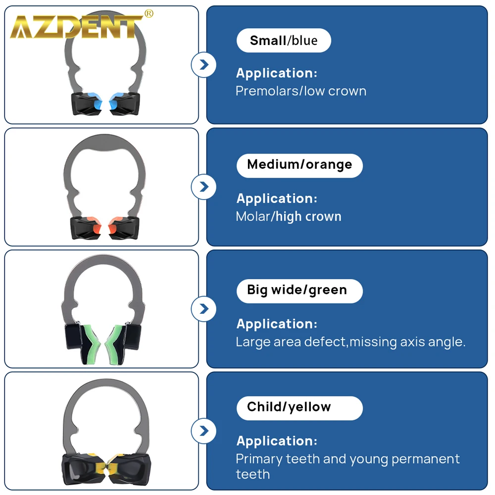 AZDENT Dental Sectional Matrix System Set New Contoured Matrices Clip Ring Bands Wedge Knife Dentis Wedges Plastic Kit_voghion.com