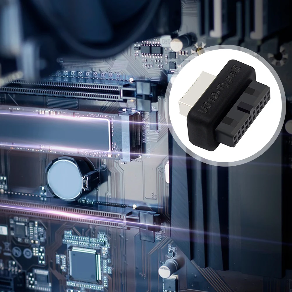 마더보드 USB 헤더 어댑터, 내부 헤더-E 타입 어댑터 커넥터, 19 핀, 20 핀-E 타입, 90 도 변환기