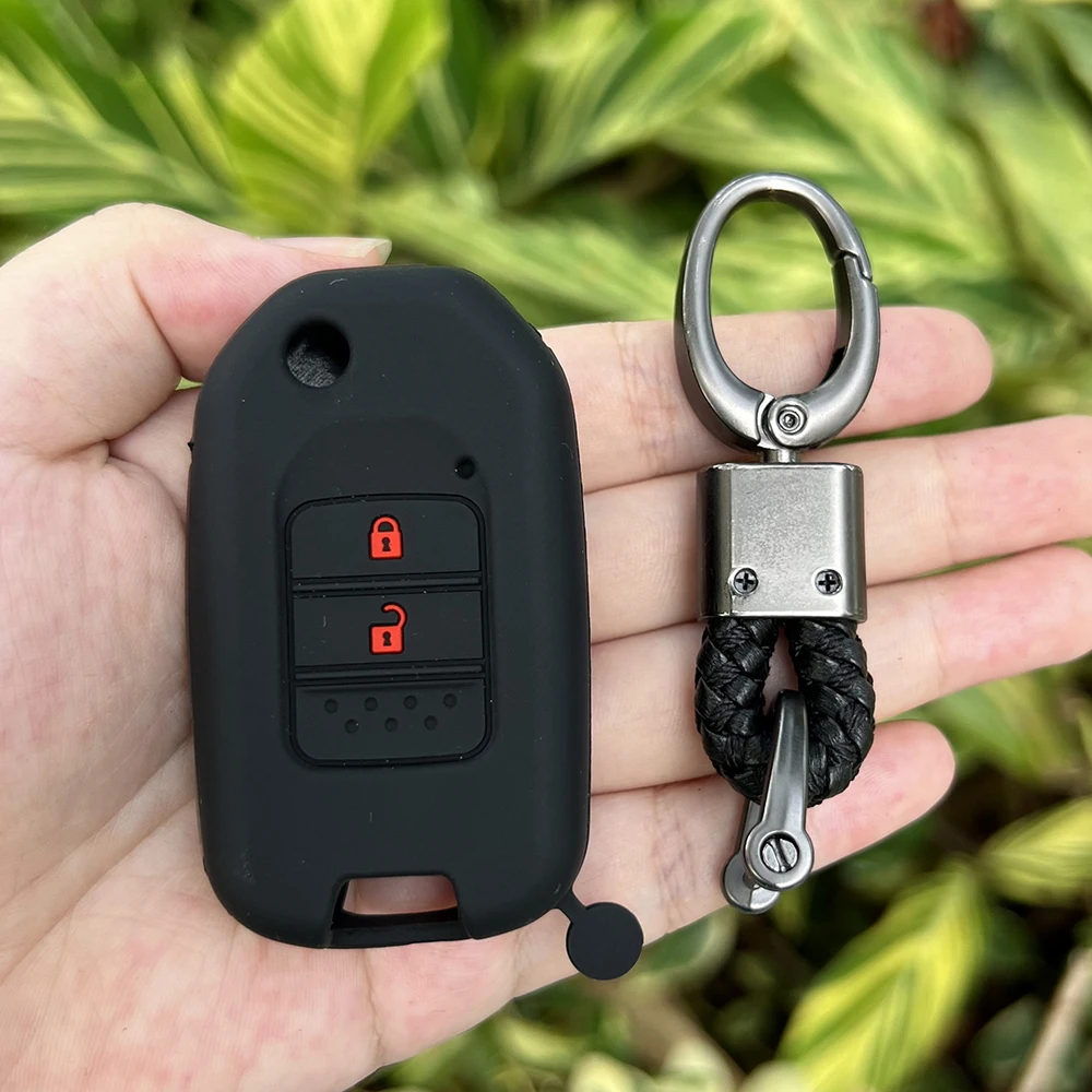 2 3 Buttons Silicone Car Key Cover Protect Skin Shell Rubber Case for Honda Accord 9 Crider Civic Jade SPIRIOR CR-V Fit Flip Key key case key case cover car key shell remote control case cover flip key fob shell