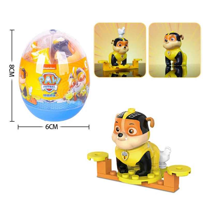 Building Blocks Toys, Paw Patrol Action Figure Toys: 4Pcs/Set Paw Patrol Egg Block Patrulha Canina Action Figure Chase Marshall Skye Rubble pow patrol Supercar Children Toy Gifts