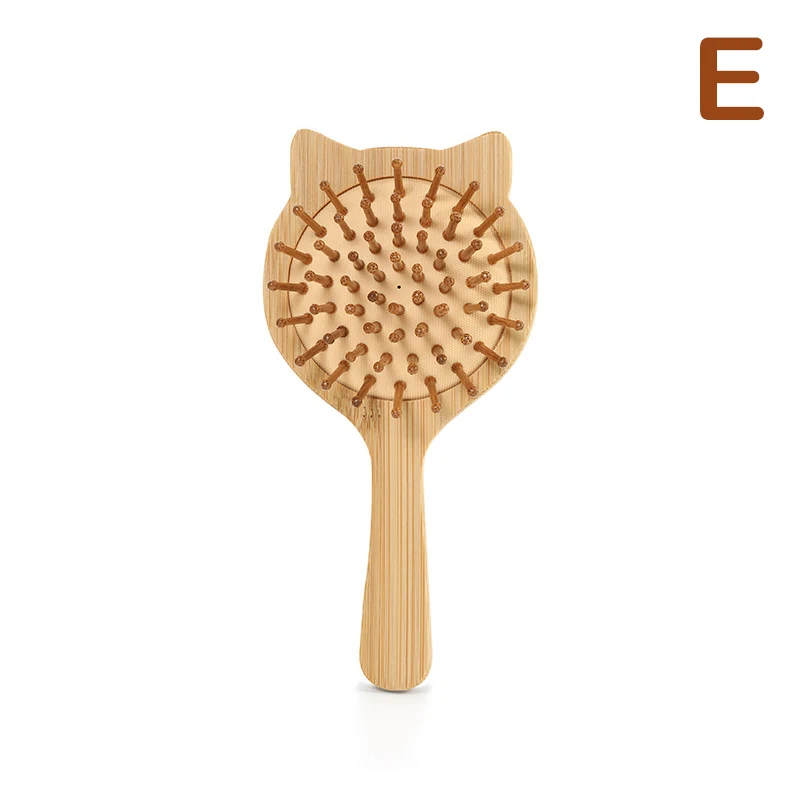 1 adet Bambu Ahşap Saç Fırçası Masaj Tarak Saç Derisi Masajı Saç Büyüme Için Anti-Statik Doğrultma Fırçası Yumuşak Sakal Bebek Fırçası