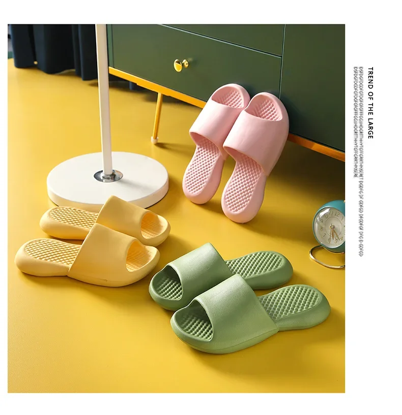 Pantuflas de Verano Eva para Uso Doméstico, Antideslizantes, al por Mayor, para Baño Interior, con Suela Gruesa, Sandalias para Hombre y Mujer, Sensación de Frescura
