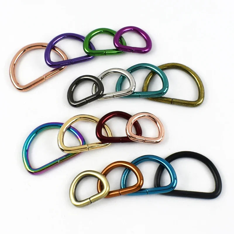 D Ring Metal Buckles 5/10Pcs 20/25/32/38mm Bag Webbing Strap Clasp Dog Collar Leash Belt Loop Hook DIY Leather Accessories