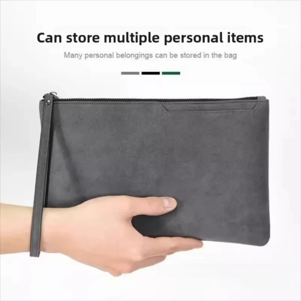 New Portable Men's Business Clutch Bag Soft Surface Ort Coin Purse Leather Wallet Large Capaci Handheld Busin