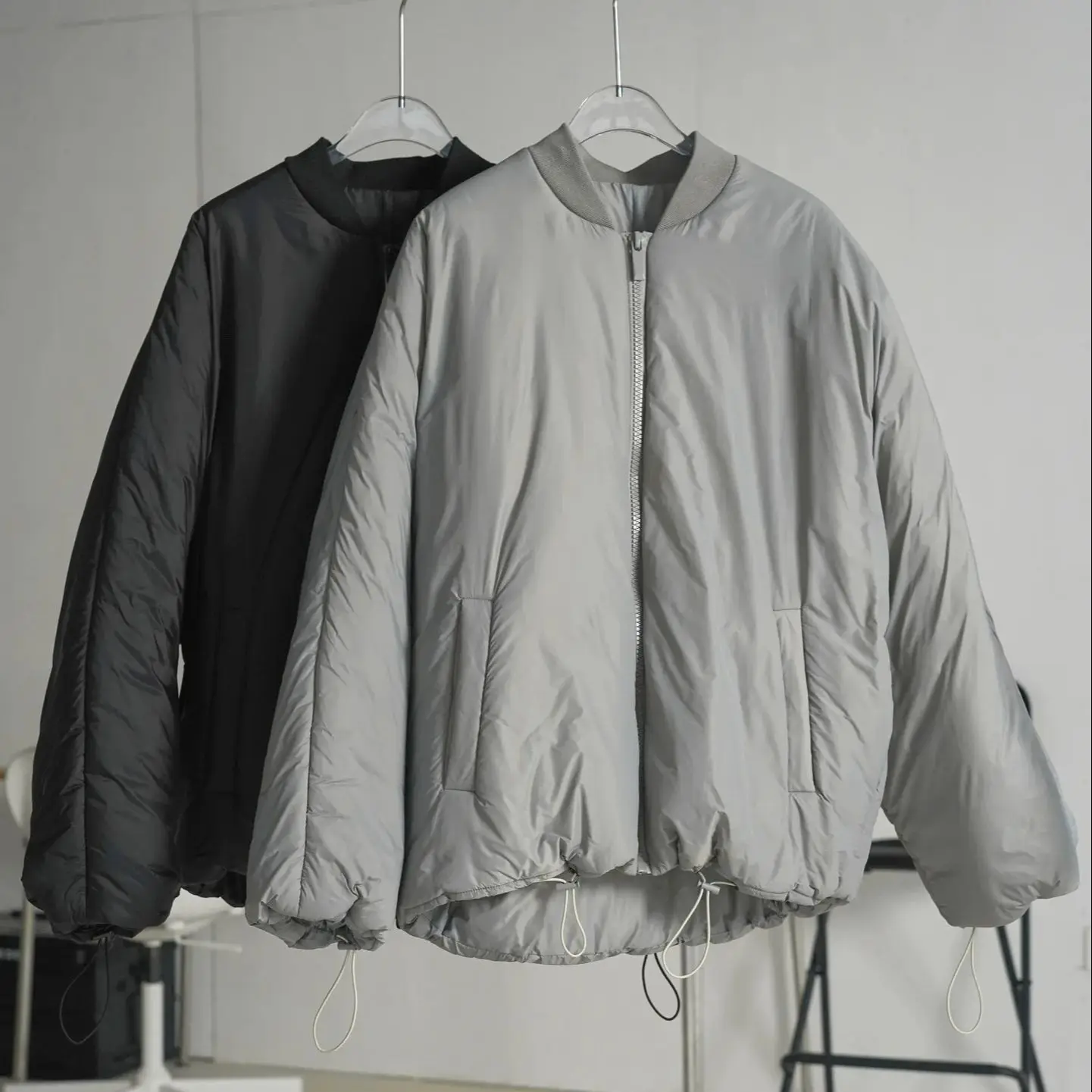 

Повседневная Спортивная уличная хлопковая куртка с Бейсбольным воротником, черная/серая зимняя новая свободная теплая парка в Корейском стиле для женщин