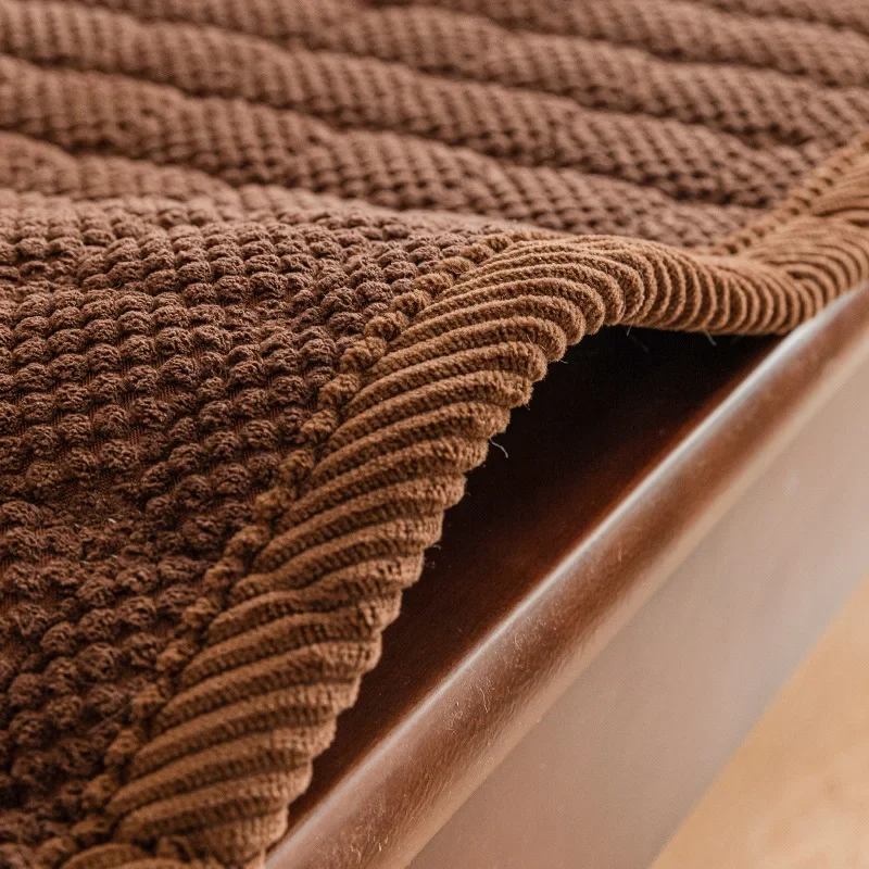 Thick Corduroy Solid Wood Sofa Cover Chinese Plush Solid Color Non-Slip Sofa Cushion Sofa Towel Home Living Room Decoration 3