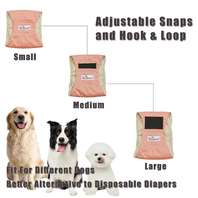 10PCS Washable Male Dog Diaper Reusable Pet Sanitary Panties Nappy Belly Band Wrap Diapers Absorbent Leak Proof Pee Pant For Dog 5