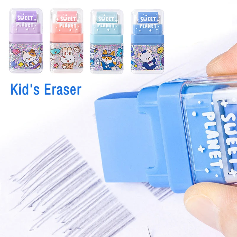 

Детский счастливый ластик с двумя головками, милые ластики в виде прокрутки для детей, школьные и офисные принадлежности, подарки, канцелярские призы