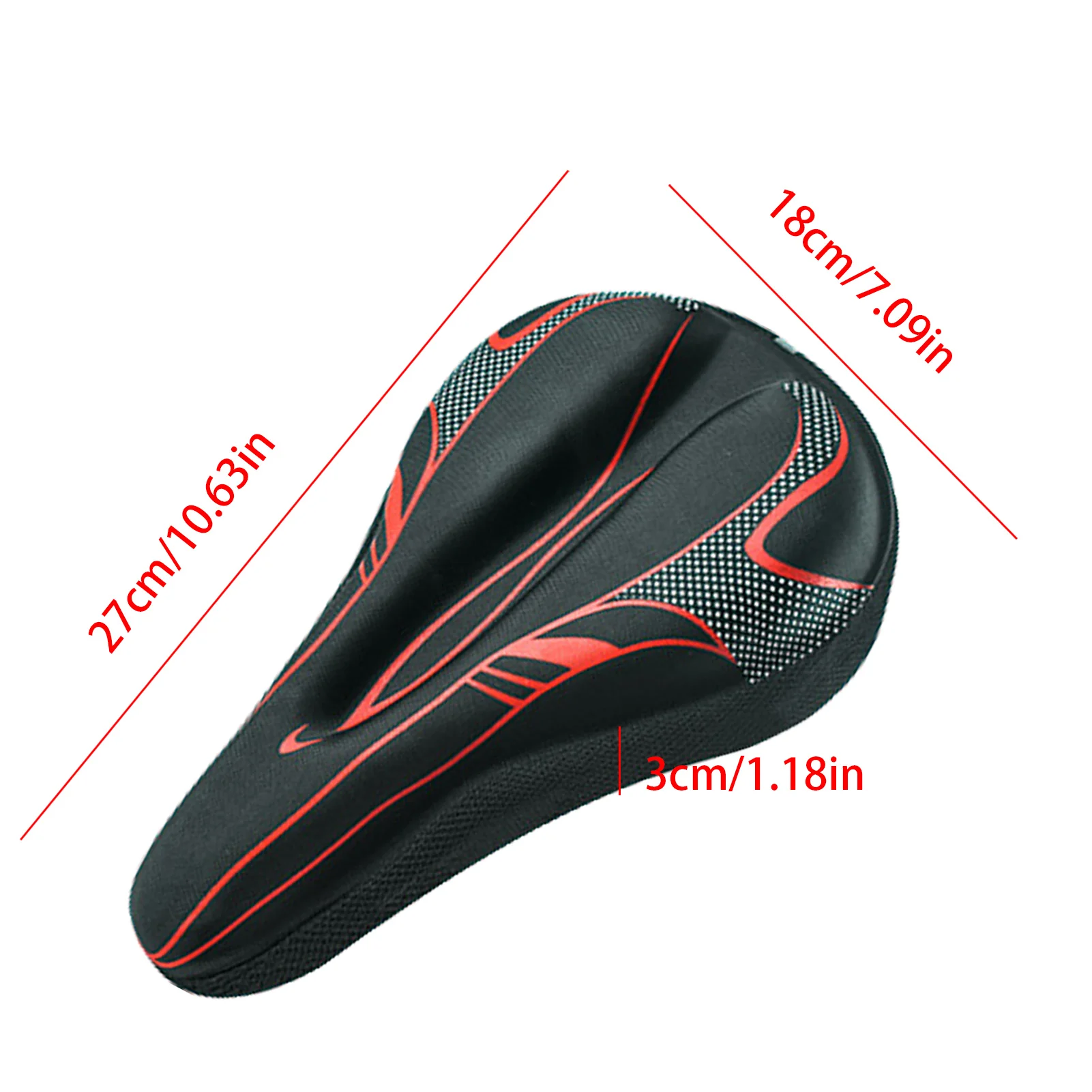 Bike Seat Bicycle Silicone 3D Gel Saddle Seat Cover Mountain Bike Saddle Pad Padded Soft Cushion Breathable Cushion Cover